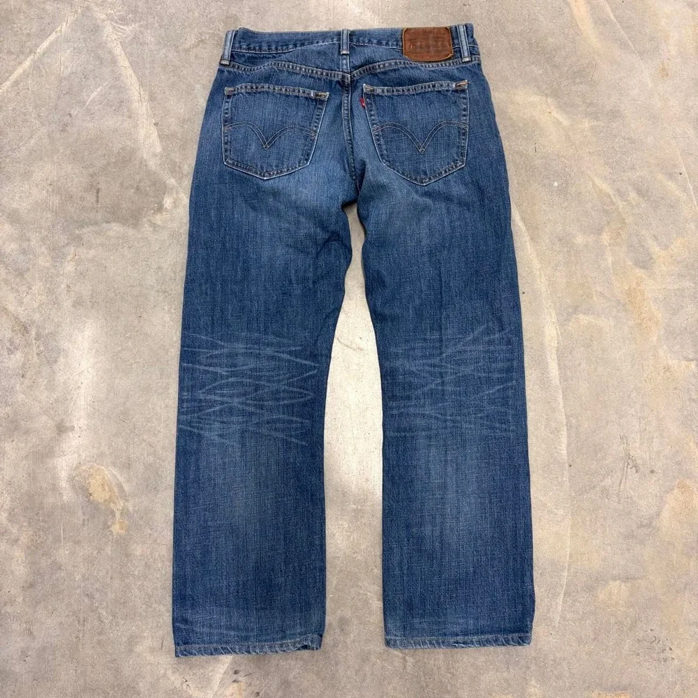 Levi's 514 Distressed 10% red tag Loose Straight Y2K Dark Wash Jeans